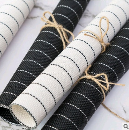 Black and white striped solid color household table mats Theme restaurant table mat waterproof and environmentally friendly PVC insulation placemat