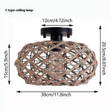 American-style Artificial Hemp Rope Hand-woven Ceiling Lamp B & B Pastoral Restaurant