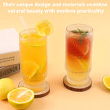 8PCS, Hobnail Drinking Glasses, Glass Cups with Bamboo Lids and Glass Straws Set-16oz Vintage Drinking Glasses Set, Beer Glasses, Iced Coffee Glasses, Cute Tumbler Cup, Ideal for Whiskey, Cocktail, Wine, Gift