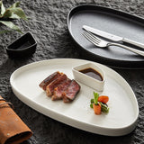 Ceramic Round Triangle Belt Saucer Dish Special Steak Plate For Western Restaurant