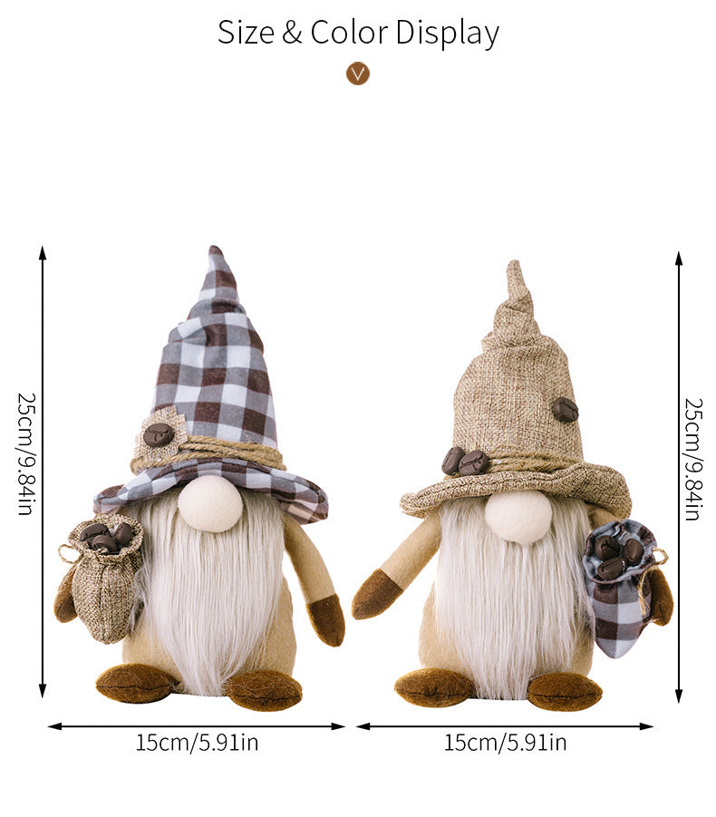 Coffee Faceless Doll Dwarf Ornaments