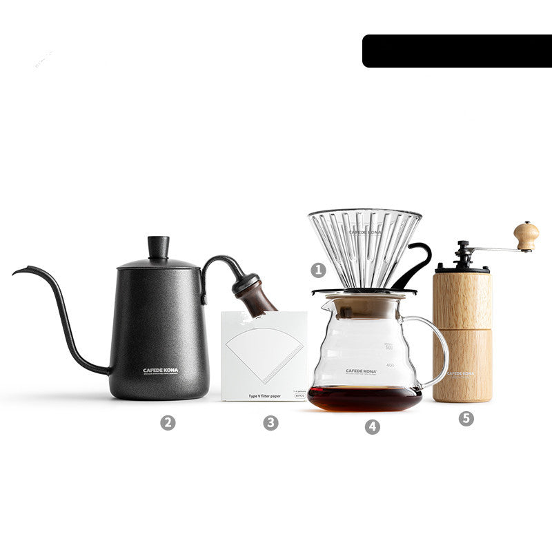 Cafe Kona Coffee Pot Household Hand Flushing Drip Time Filter Cup