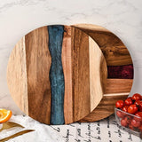 Acrylic Wood Resin Round Cutting Board Food Safe Kitchen Tray Suitable For Steak Snacks Fruits Ideal For Home And Restaurant