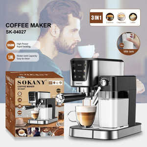Touch Screen Steam Foam Semi-automatic Concentrated Italian Coffee Machine