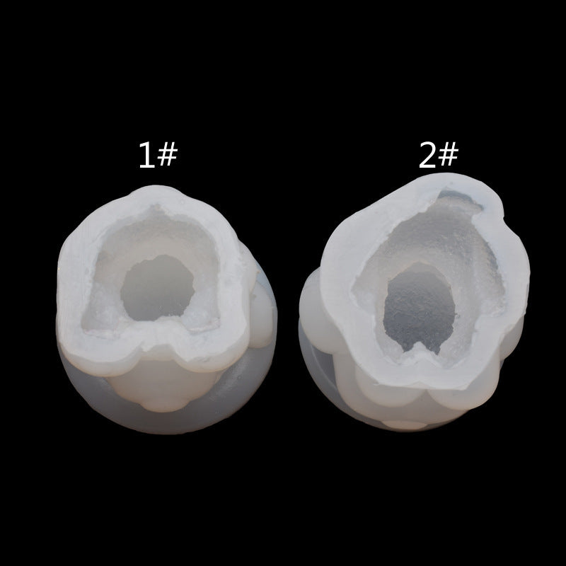 Douyin With 2 Ice Bear Teddy Dog Silicone Molds, Milk Tea Coffee Hotel Diy Decoration Mold