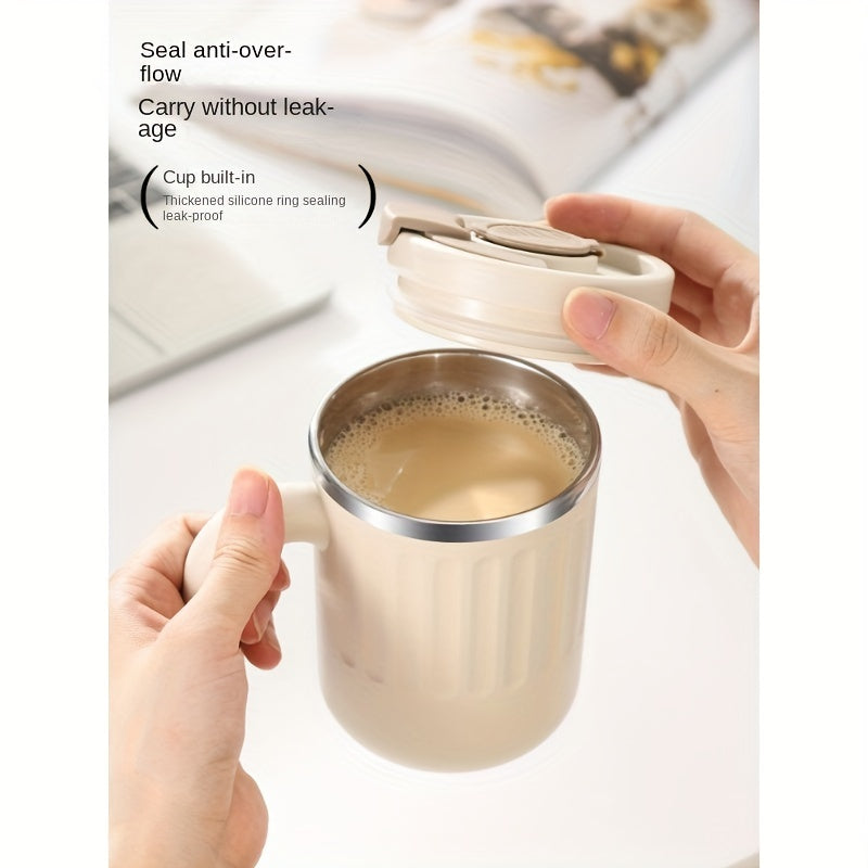 480ml Double-Wall Insulated Stainless Steel Coffee Mugs - Durable, Stylish, and Spill-Proof Travel Cups with Lids for Couples and Office Use - Ideal for Hot and Cold Beverages, Easy to Clean, and BPA-Free