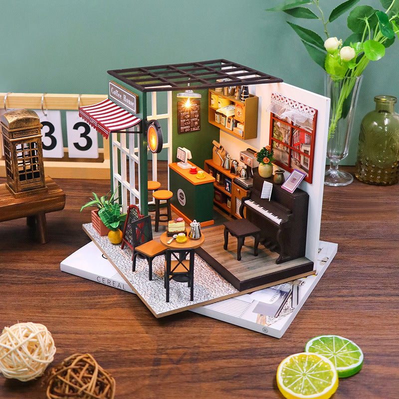 Coffee Shop Creative Style Doll House Assembly