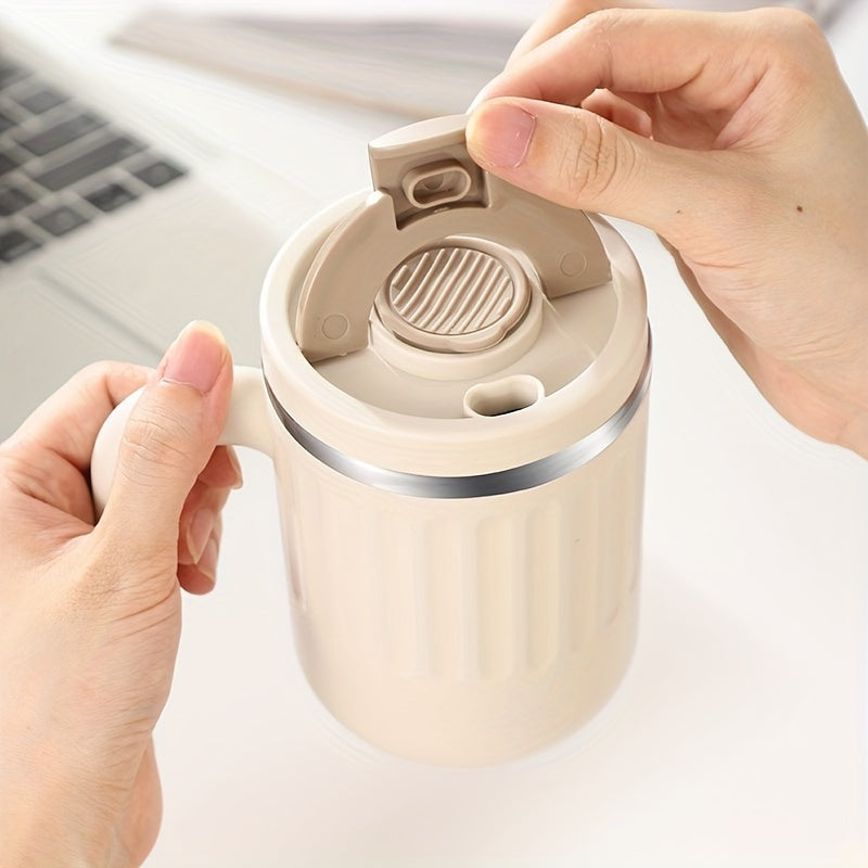 480ml Double-Wall Insulated Stainless Steel Coffee Mugs - Durable, Stylish, and Spill-Proof Travel Cups with Lids for Couples and Office Use - Ideal for Hot and Cold Beverages, Easy to Clean, and BPA-Free