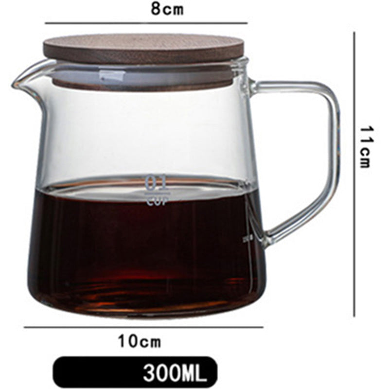 Share Home Acacia Wood Lid High Borosilicate Glass Coffee Pot
