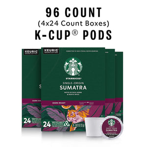 Starbucks K-Cup Coffee Pods—Dark Roast Coffee—Sumatra for Keurig Brewers—100% Ar