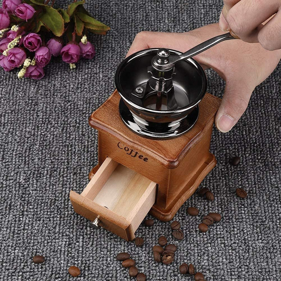 Vanuat Manual Coffee Grinder Stainless Steel Ceramic Burr Bean Crank Portable Grinder for Café Home Roast Dark Medium Light Drip Coffee Cold Brew Espresso French Press Turkish Brew Ceramic Adjustable