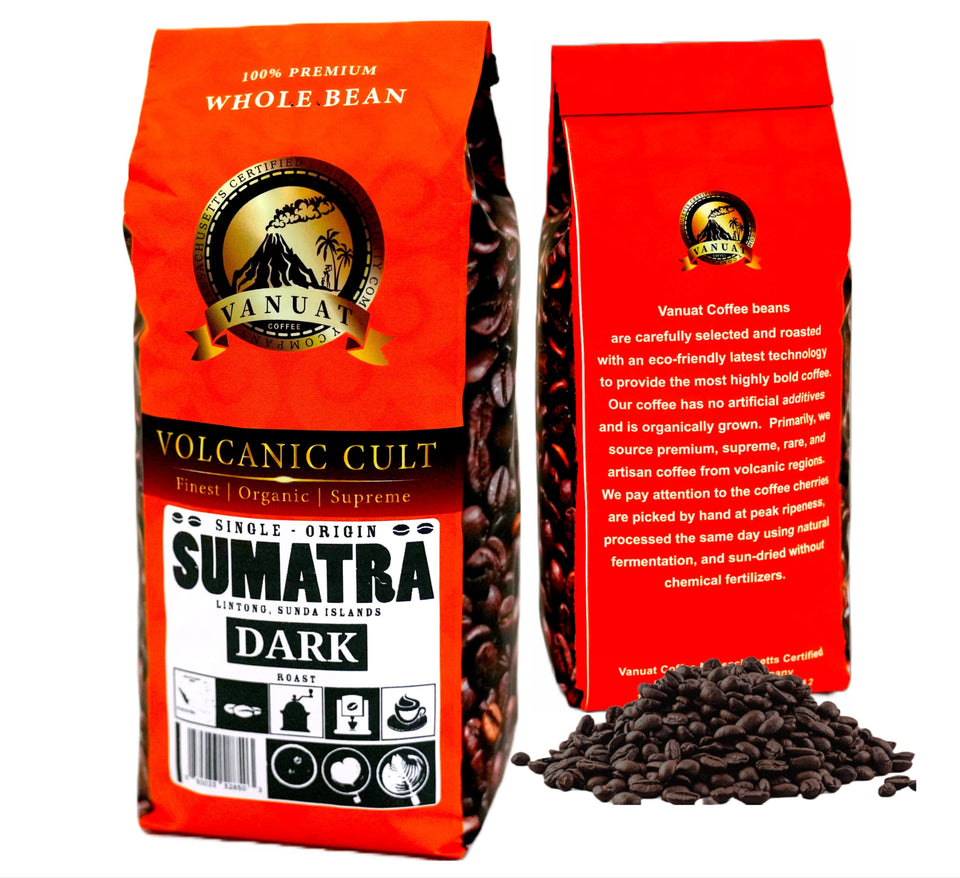 DARK ROAST VANUAT Volcanic Cult Organic Supreme Finest Artisan COFFEE Whole Bean Beans for Drip Coffee Cold Brew Espresso French Press Turkish Brew etc (Brazil, 16oz | Dark Roast)