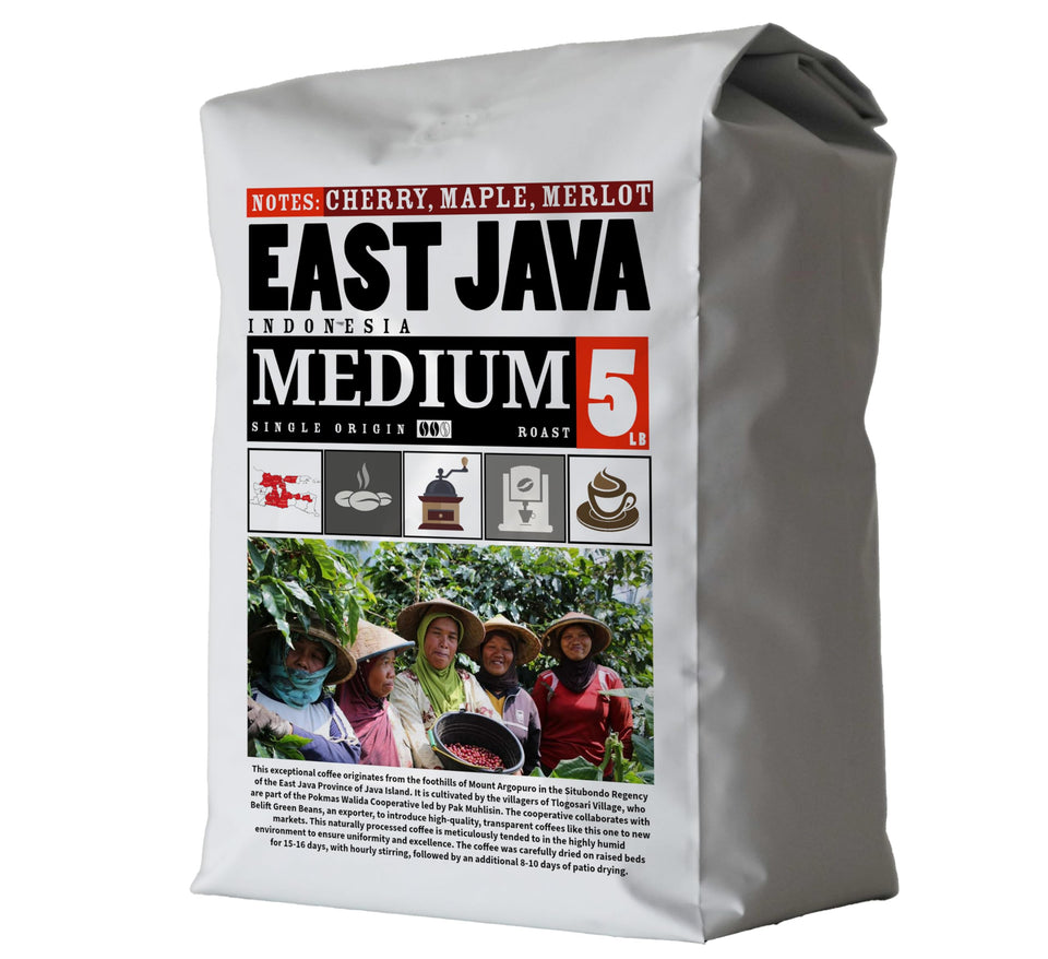 5lb VOLCANIC CULT COFFEE Whole Bean, Medium Roast, Delicious Taste, Heavenly Aroma - Fresh Bulk, Organic Fresh Artisan Premium Coffee Beans regions Sumatra, Vanuatu, Brazil, Colombia, Ethiopia