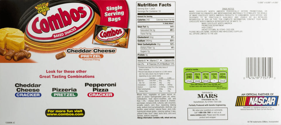 Cheddar Cheese Pretzel Baked Snacks, 1.8 Oz (18 Pack)