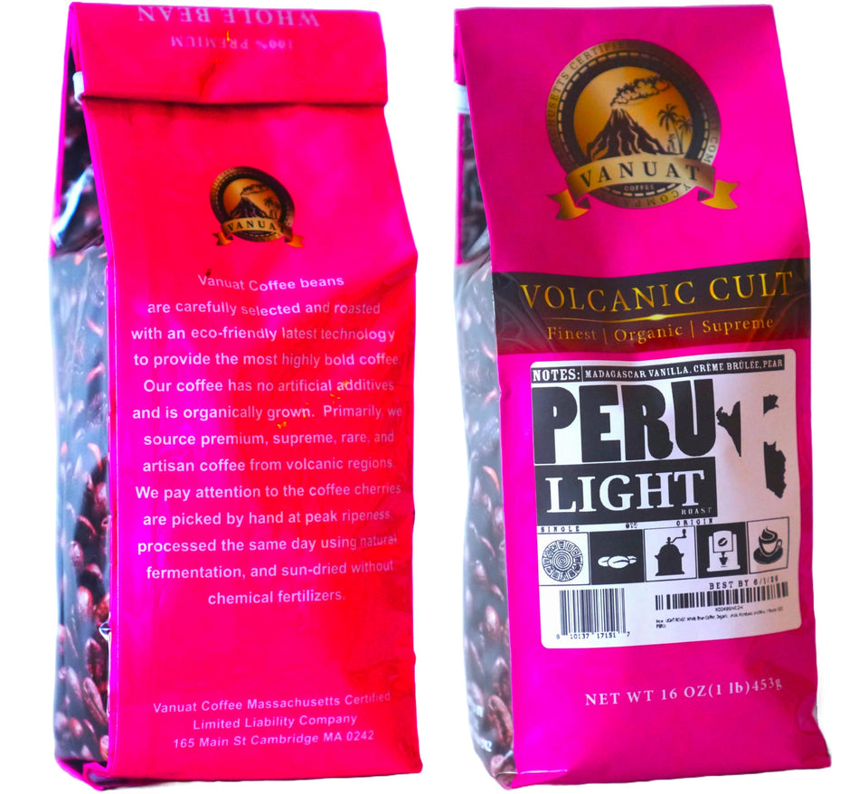 LIGHT ROAST, Whole Bean Coffee, Organic Fresh Artisan Premium Beans, Volcanic Cult Vanuat LLC COLLECTION (1 Pound, 16OZ, EL-SALVADOR)