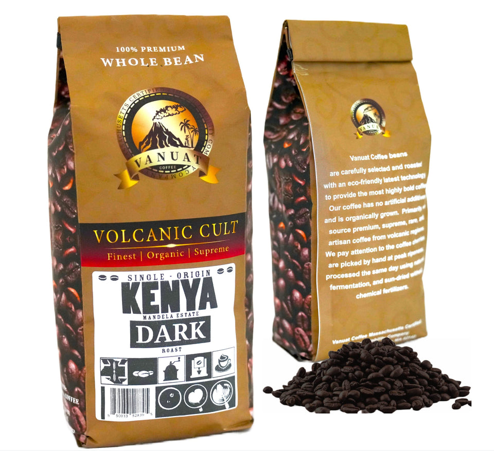 DARK ROAST VANUAT Volcanic Cult Organic Supreme Finest Artisan COFFEE Whole Bean Beans for Drip Coffee Cold Brew Espresso French Press Turkish Brew etc (Brazil, 16oz | Dark Roast)