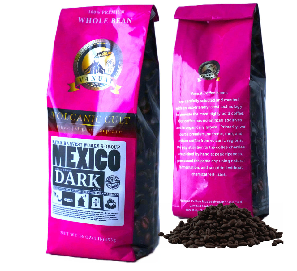 DARK ROAST VANUAT Volcanic Cult Organic Supreme Finest Artisan COFFEE Whole Bean Beans for Drip Coffee Cold Brew Espresso French Press Turkish Brew etc (Brazil, 16oz | Dark Roast)