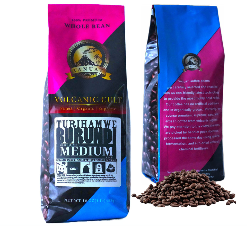 MEDIUM ROAST 16OZ Whole Bean Coffee Volcanic Organic Supreme Finest Artisan Beans for Drip Coffee Cold Brew Espresso French Press Turkish Brew etc (Brazil, 16oz, Medium)