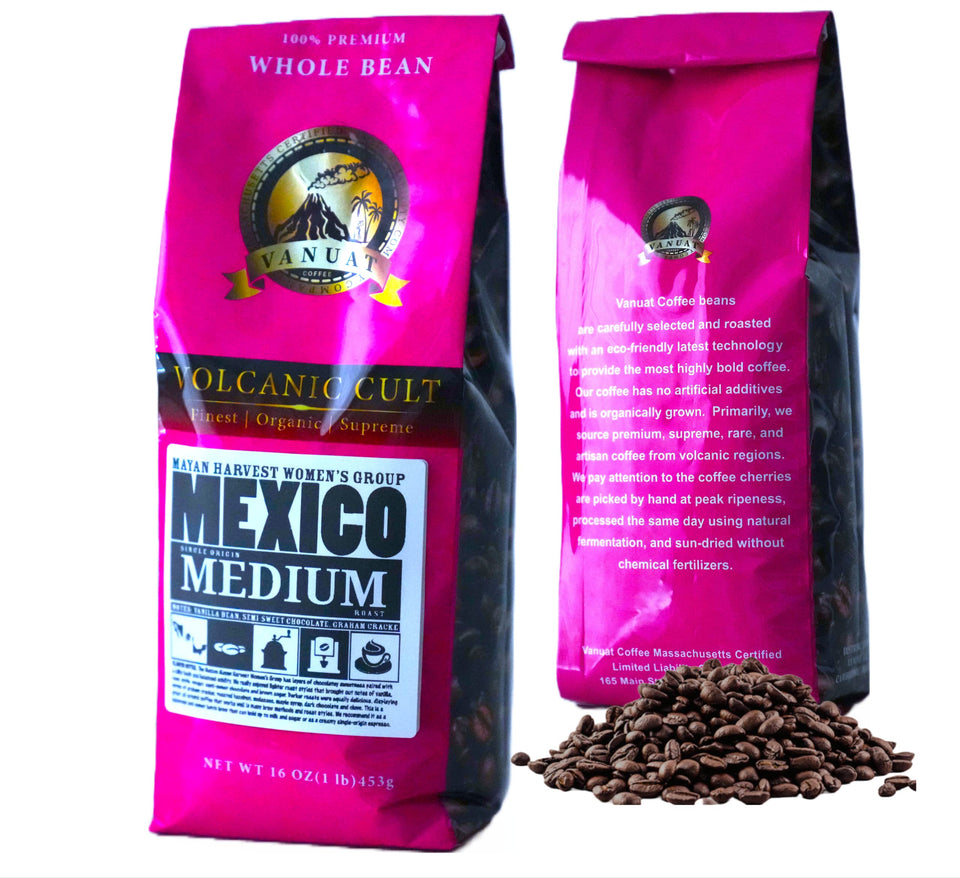 MEDIUM ROAST 16OZ Whole Bean Coffee Volcanic Organic Supreme Finest Artisan Beans for Drip Coffee Cold Brew Espresso French Press Turkish Brew etc (Brazil, 16oz, Medium)