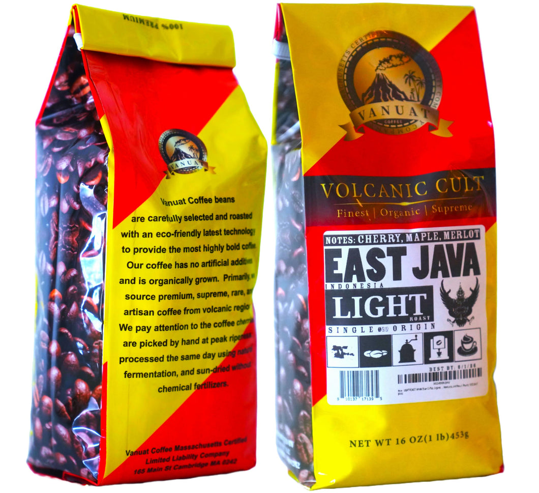 LIGHT ROAST Whole Bean Coffee, Organic Fresh Artisan Premium Beans, Volcanic Cult Vanuat LLC COLLECTION