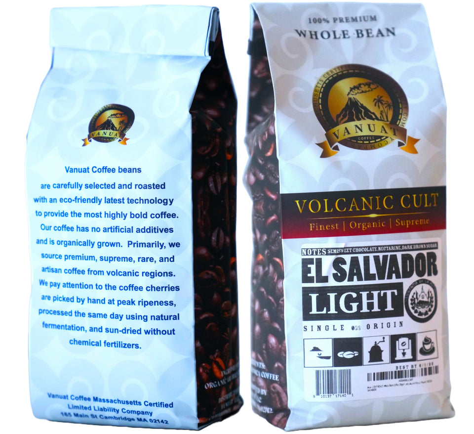 LIGHT ROAST Whole Bean Coffee, Organic Fresh Artisan Premium Beans, Volcanic Cult Vanuat LLC COLLECTION