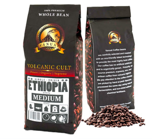 MEDIUM ROAST Whole Bean Coffee Specialty Volcanic Organic Supreme Finest Artisan Beans for Drip Coffee Cold Brew Espresso French Press Turkish Brew from Vanuatu Sumatra Ethiopia Ethiopian Brazil Brazilian Kenya Kenyan Papua New Guinea Colom