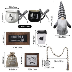 Coffee Festival Plaid Christmas Decoration Supplies