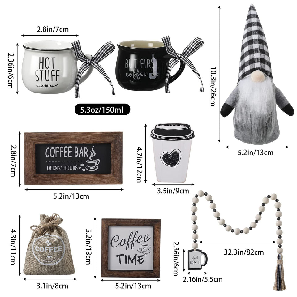 Coffee Festival Plaid Christmas Decoration Supplies