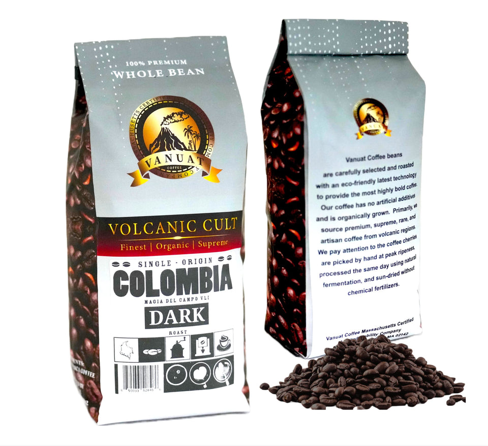 DARK ROAST Whole Bean Coffee Specialty Volcanic Organic Supreme Finest Artisan Beans for Drip Coffee Cold Brew Espresso French Press Turkish Brew from Vanuatu Sumatra Ethiopia Ethiopian Brazil Brazilian Kenya Kenyan Papua New Guinea Colombi