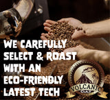 DARK ROAST, Whole Bean Coffee, Organic Fresh Artiżan Premium Beans, Volcanic Cult Vanuat LLC COLLECTION (1 Pound, 16OZ, EAST JAVA)