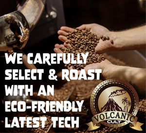 5lb VOLCANIC CULT COFFEE Whole Bean, Medium Roast, Delicious Taste, Heavenly Aroma - Fresh Bulk, Organic Fresh Artisan Premium Coffee Beans regions Sumatra, Vanuatu, Brazil, Colombia, Ethiopia