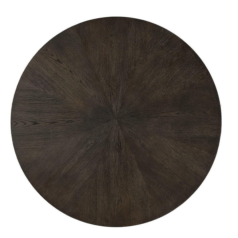 Round Coffee Table, Cocktail Table For Living Room, 35" Rustic Modern Circle Coffee Tables With 2-Tier Storage Shelf, Sofa Table,