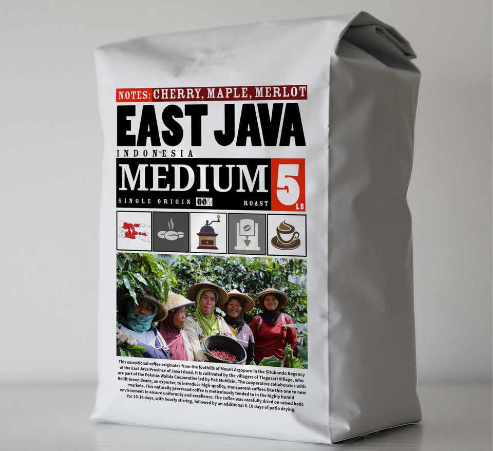 5lb VOLCANIC CULT COFFEE Whole Bean, Medium Roast, Delicious Taste, Heavenly Aroma - Fresh Bulk, Organic Fresh Artisan Premium Coffee Beans (5Pounds, 80 ounces, Brazil)