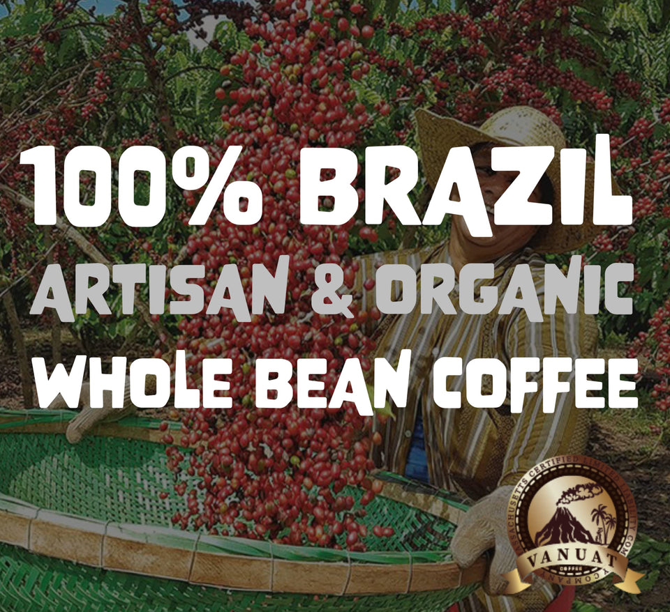 DARK ROAST VANUAT Volcanic Cult Organic Supreme Finest Artisan COFFEE Whole Bean Beans for Drip Coffee Cold Brew Espresso French Press Turkish Brew etc (Brazil, 16oz | Dark Roast)