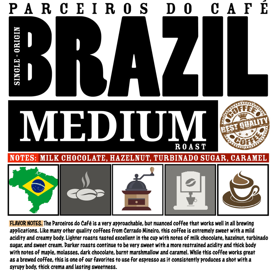 MEDIUM ROAST 16OZ Whole Bean Coffee Volcanic Organic Supreme Finest Artisan Beans for Drip Coffee Cold Brew Espresso French Press Turkish Brew etc (Brazil, 16oz, Medium)