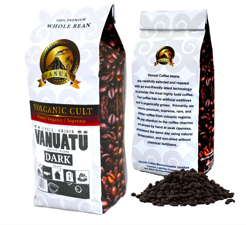DARK ROAST VANUAT Volcanic Cult Organic Supreme Finest Artisan COFFEE Whole Bean Beans for Drip Coffee Cold Brew Espresso French Press Turkish Brew etc (Brazil, 16oz | Dark Roast)