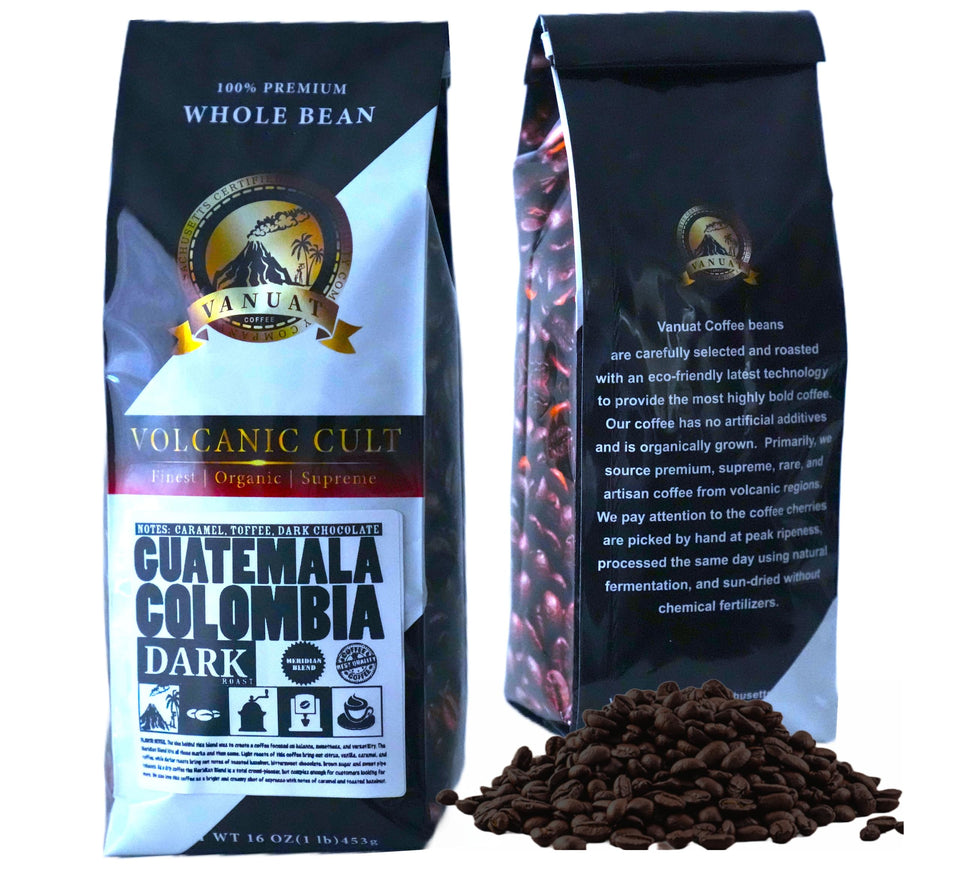 DARK ROAST VANUAT Volcanic Cult Organic Supreme Finest Artisan COFFEE Whole Bean Beans for Drip Coffee Cold Brew Espresso French Press Turkish Brew etc (Brazil, 16oz | Dark Roast)