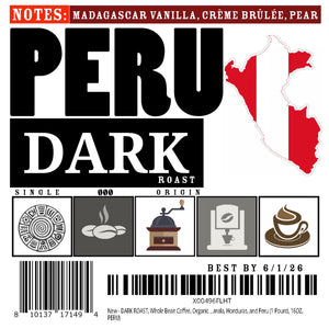 DARK ROAST, Whole Bean Coffee, Organic Fresh Artiżan Premium Beans, Volcanic Cult Vanuat LLC COLLECTION (1 Pound, 16OZ, EAST JAVA)