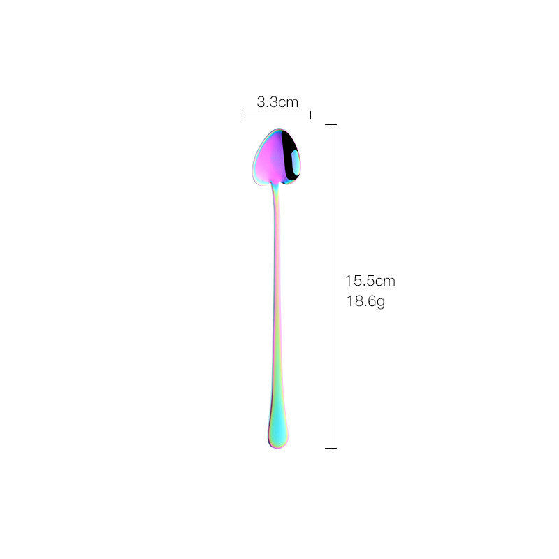 304 Stainless Steel Ice Heart-shaped Creative Coffee Dessert Spoon