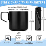 Stainless Steel Espresso Cups 2 Pcs Set, Double Wall Insulated Unbreakable Small Cup for Outdoor Events Picnics Party, Black 5 OZ
