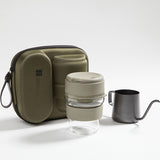 Portable hand made glass coffee cup coffee bag