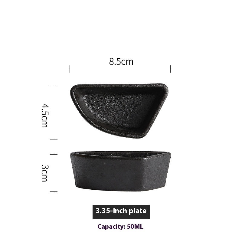 Ceramic Round Triangle Belt Saucer Dish Special Steak Plate For Western Restaurant