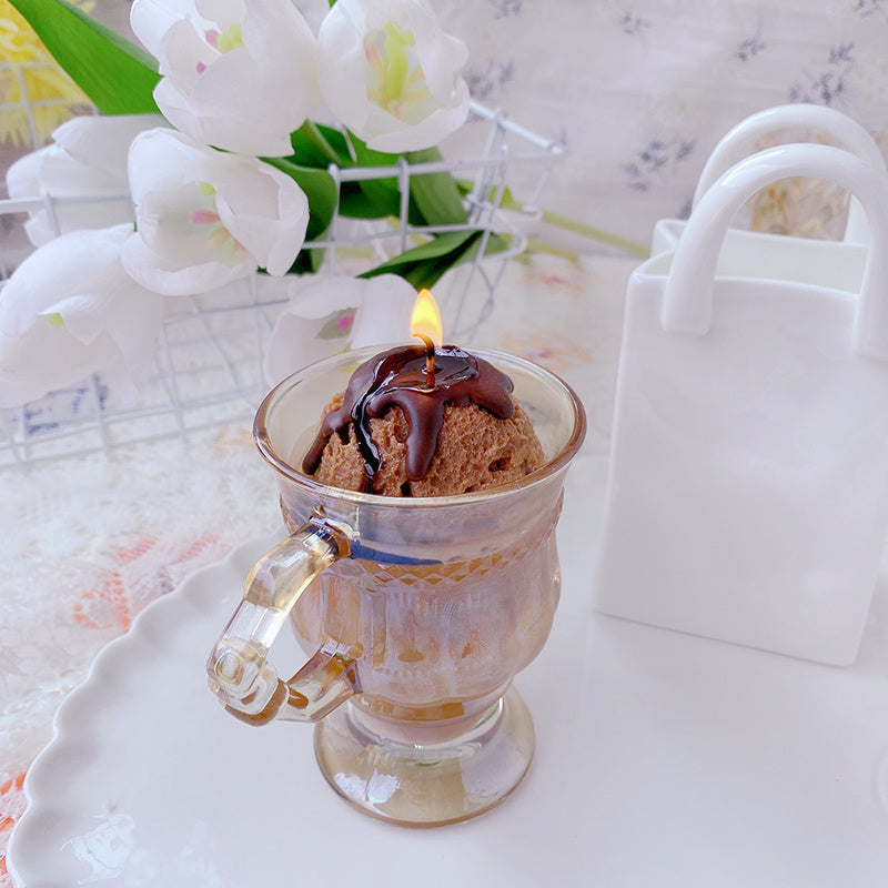 Ice Cream Coffee Aroma Candle Glass