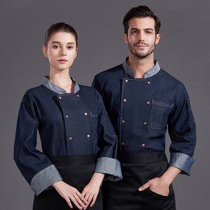 High-grade Hotel Restaurant Club Restaurant Head Chef Denim Work Clothes