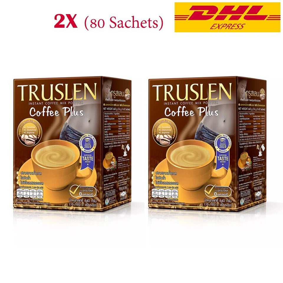 Dietary Truslen Instant Coffee Mix Powder Coffee plus 2 Boxes (16G X 80 Sachets)