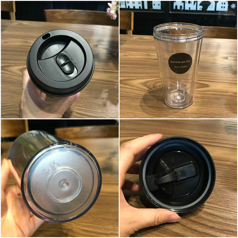 Portable double coffee cup