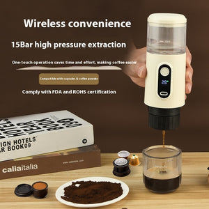 Wireless Portable Italian Coffee Machine Electric Concentrated Capsule Small Portable Outdoor Vehicle-mounted Home Use