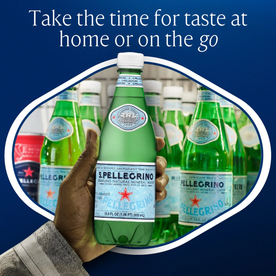 S.Pellegrino Sparkling Natural Mineral Water, 405.6 Fl Oz, Case of 24 Bottles