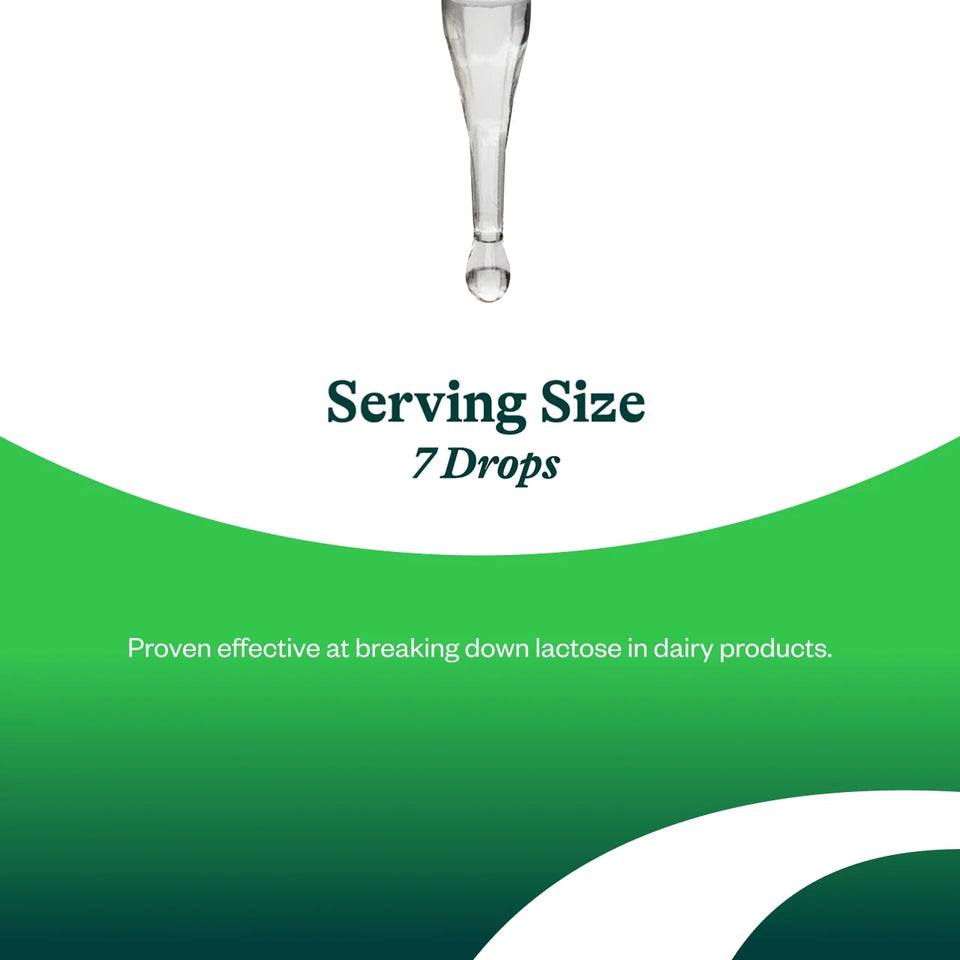 Lactase Drops - Liquid Supplement with Lactase Enzyme for Dairy Intolerance Support - Intolerance Support for Digestion - Lactase Enzyme Supplement - 0.50 Oz, 52 Servings