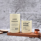 Alloy Ice Coffee Cup Vacuum Double-layer Portable Portable Water Cup Gift